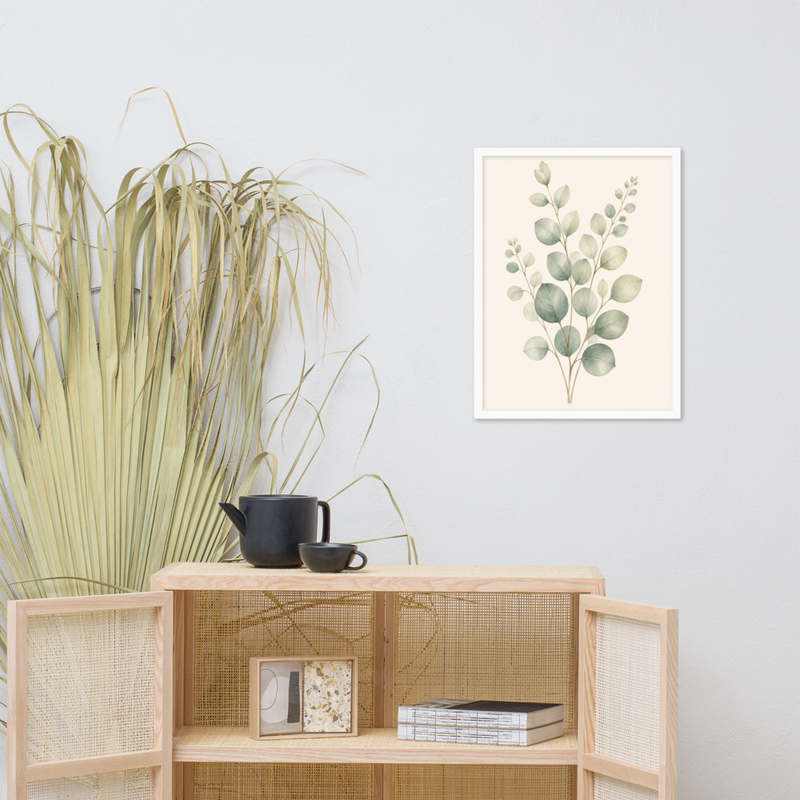 Eucalyptus Stem Framed Botanical Wall Art — Minimalist Watercolor — thumbnail 16