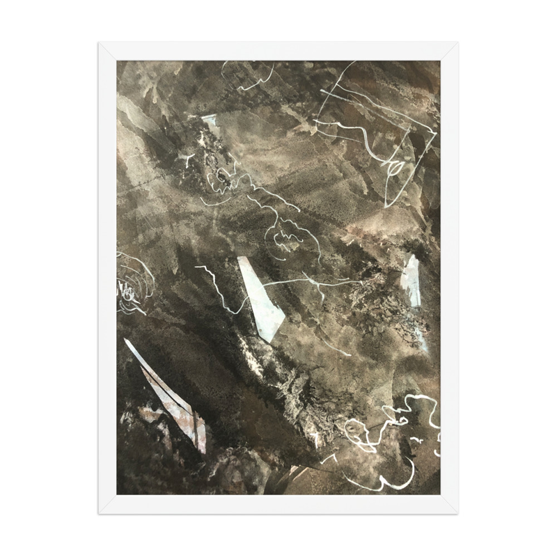 Perceptual Field 0173 – Signals in the Dark – Framed Print – 18″×24″, White