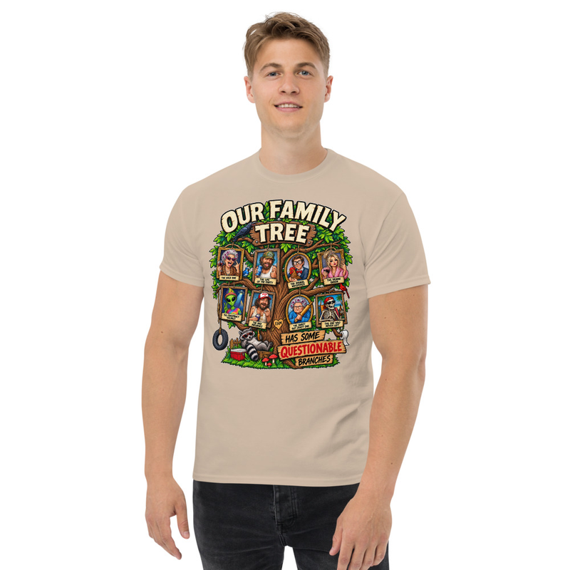 Questionable Family Tree - Unisex classic tee – 2XL, Sand