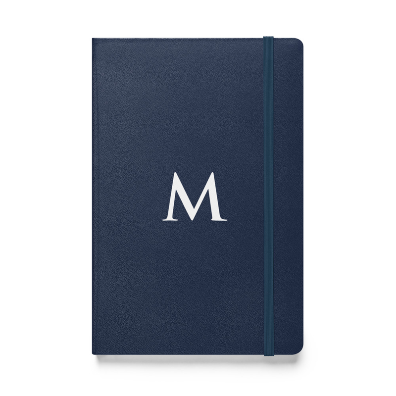 M Hardcover Bound Notebook – 5.5″×8.5″, Navy