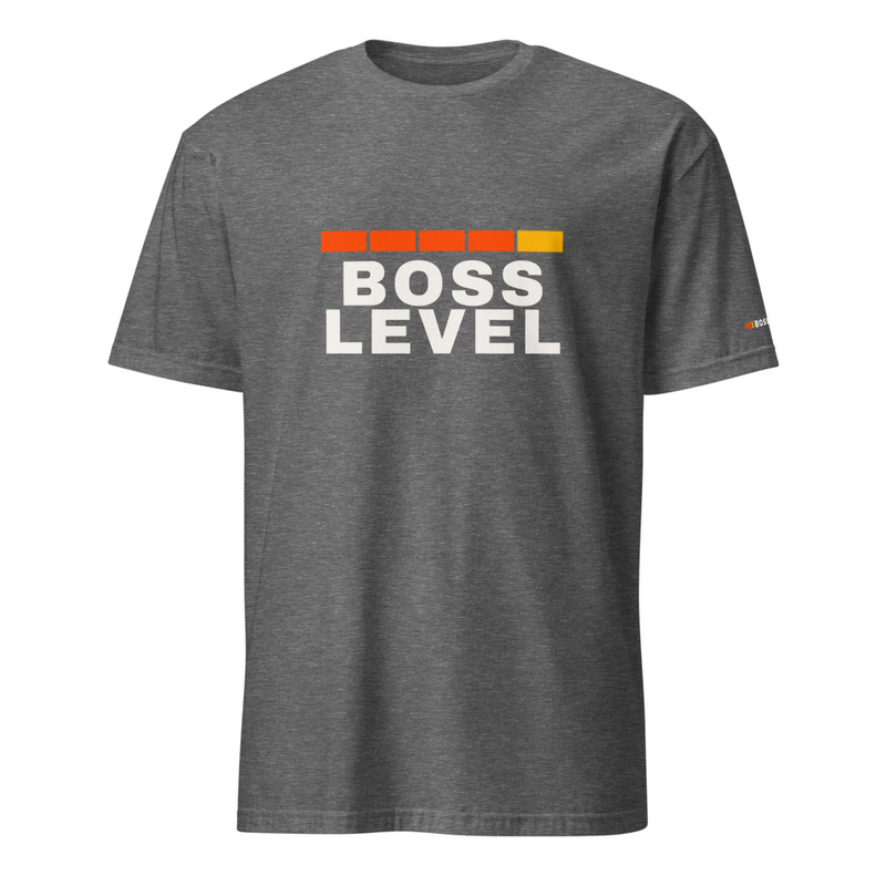 Boss Level GILDAN 64000 Short-Sleeve Unisex T-Shirt – L, Graphite Heather