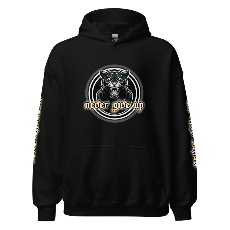 NEVER GIVE UP, BLK / WHT Perseverance Unisex Hoodie