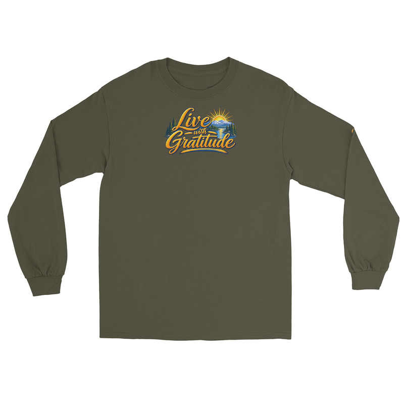 Live With Gratitude Men’s Long Sleeve Shirt