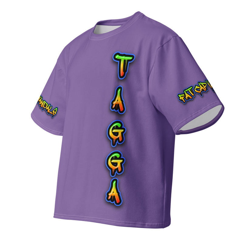 TAGGA / FAT CAP VANDALS / PURPLE AOP Oversized cotton t-shirt