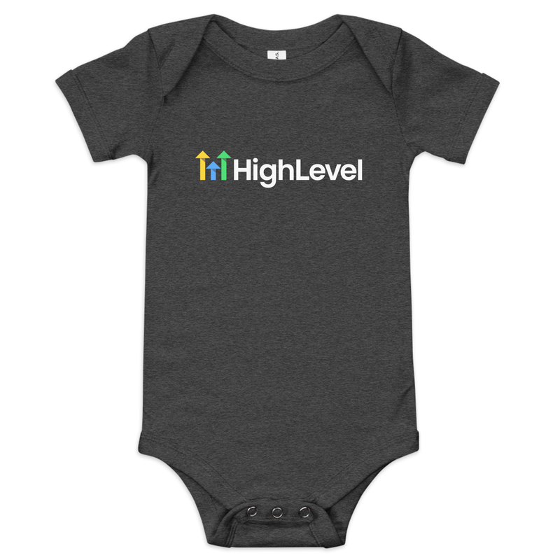 HighLevel Baby Onesie – 3-6m, Dark Grey Heather