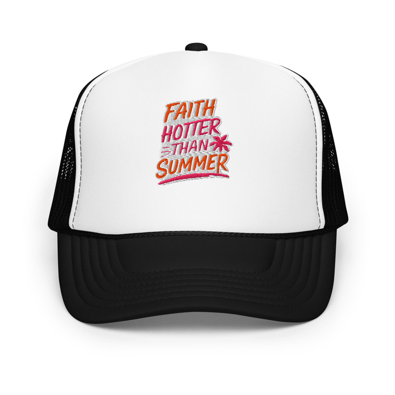 Faith of Summer - Foam Trucker Hat – One size, Black / White / Black