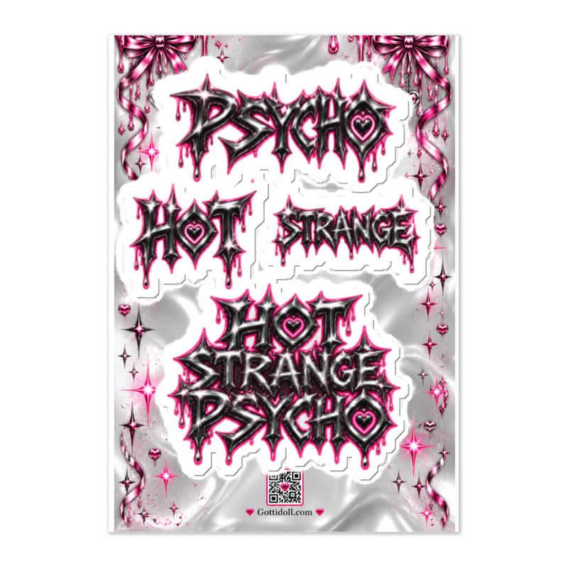 HOT STRANGE PSYCHO | Black Chrome Sticker Sheet 