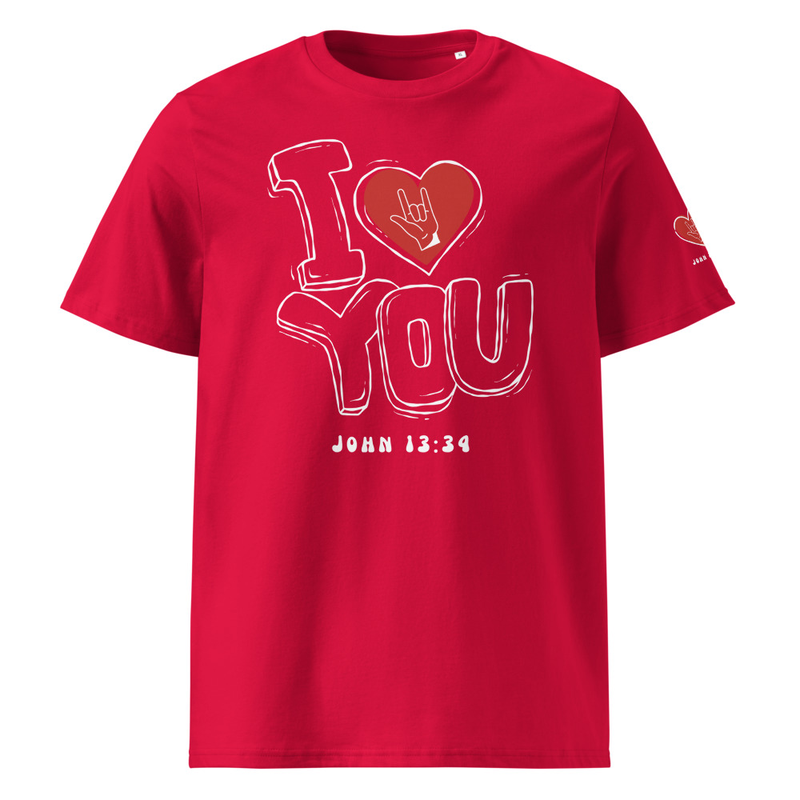 I Love you Unisex organic ribbed neck t-shirt