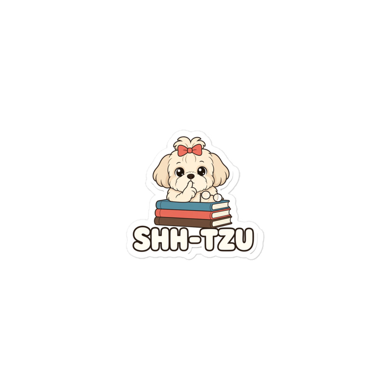 Shh-Tzu Librarian Sticker — Floof