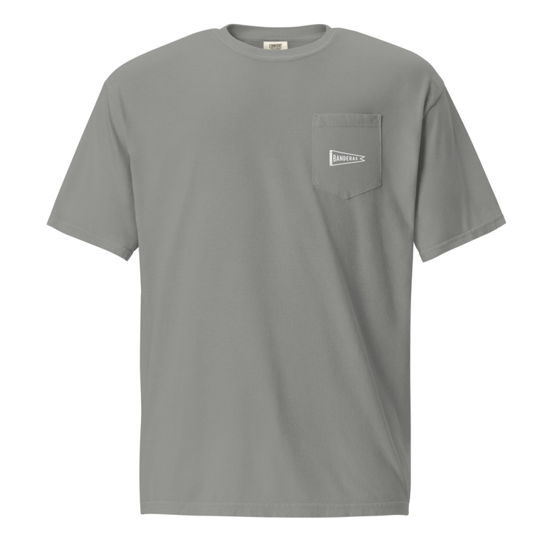 White Banner Pocket Tee – XL, Grey