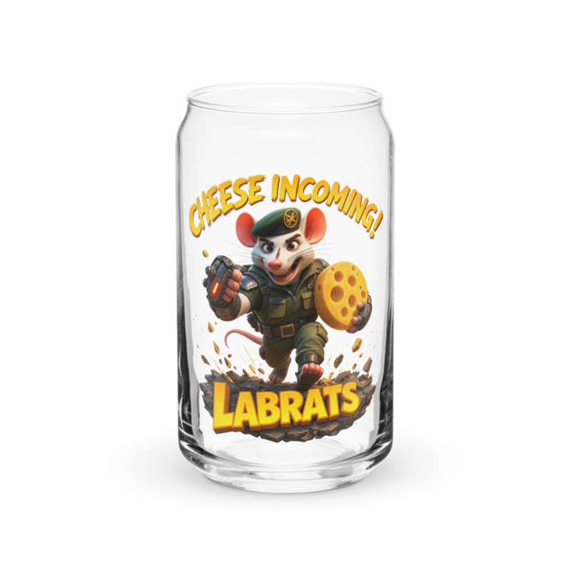 Major Chomps Cheese Incoming 16oz Can Glass