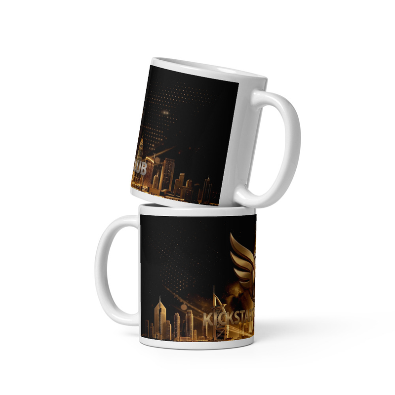 White glossy mug