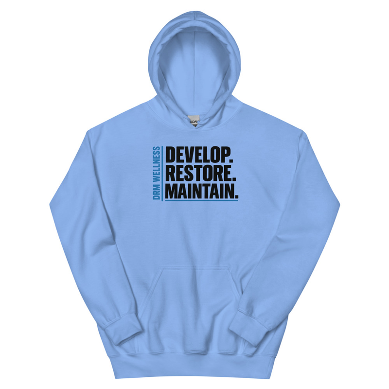 DRM Core Hoodie | Develop. Restore. Maintain. – 3XL, Carolina Blue