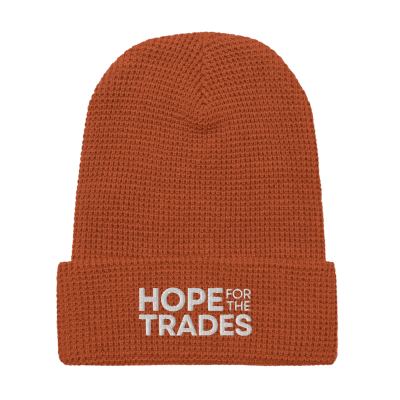 HFTT Waffle Knit Cuffed Beanie | Classic Logo (Colors Available) – One size, Rust