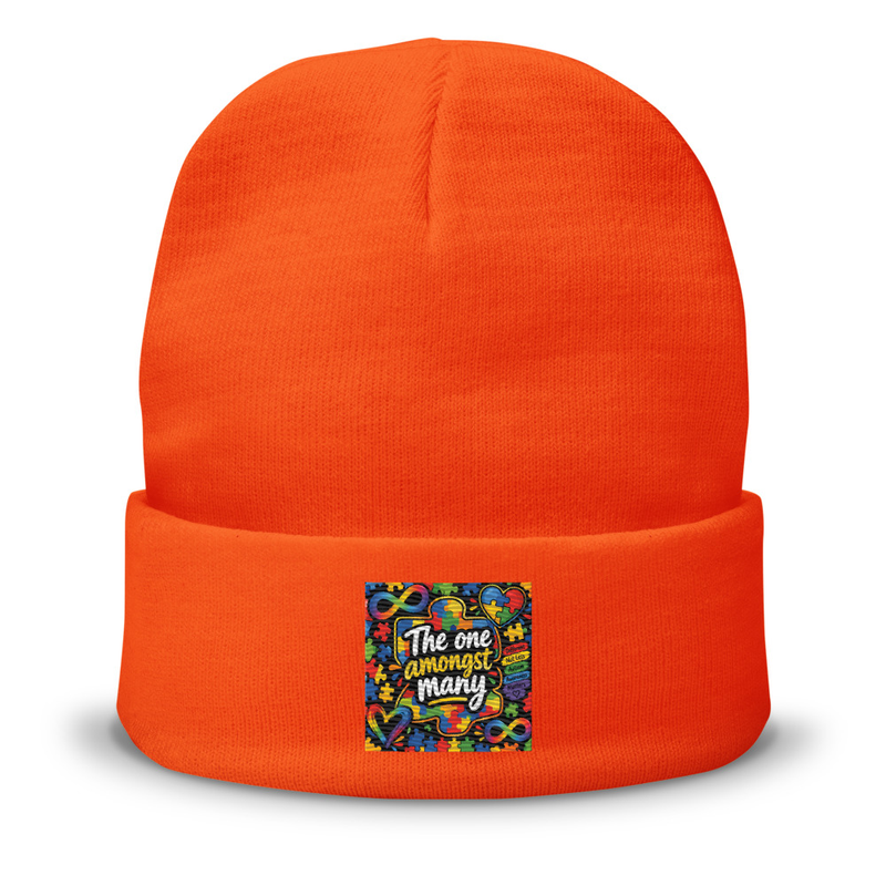 12" Cuffed Knit Beanie – One size, Neon Orange