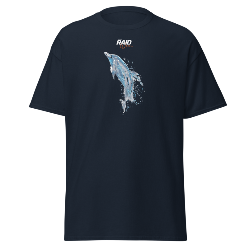 RAID Wear Dolphin Front Print T-Shirt – 3XL, Navy