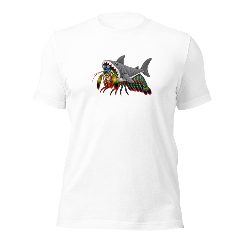 Mantis Shrimp Fish in Shark Costume Unisex Tee