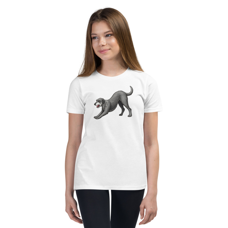 Downward Dog Irish Wolfhound Youth T-Shirt