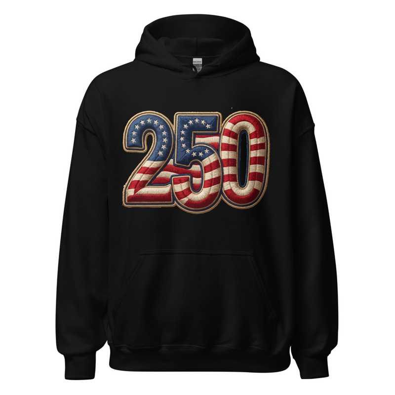 USA 250 | 250 Unisex Hoodie – M, Black