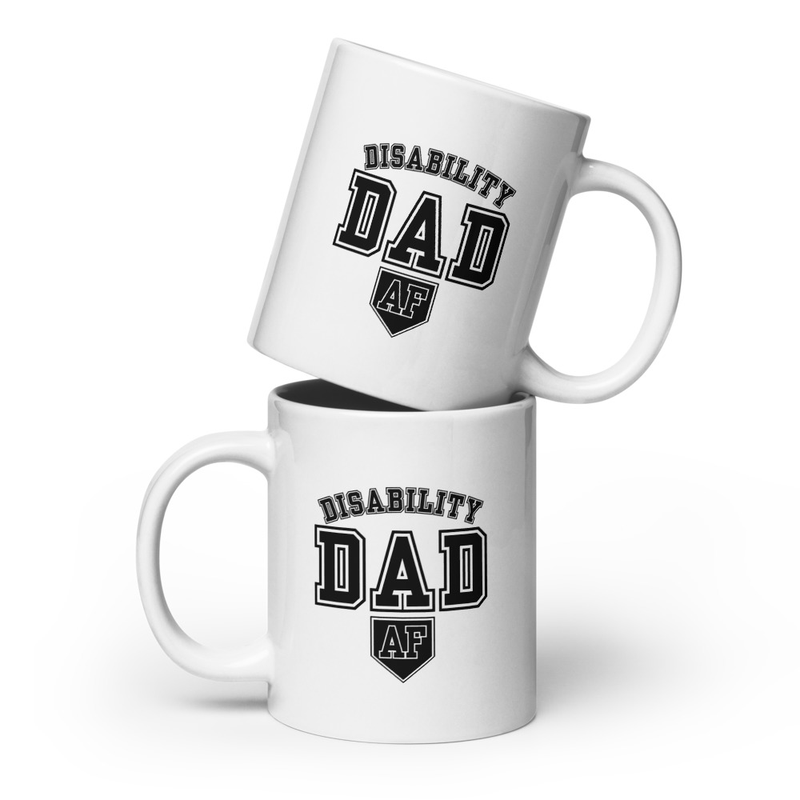 Disability Dad AF mug – 20 oz, White