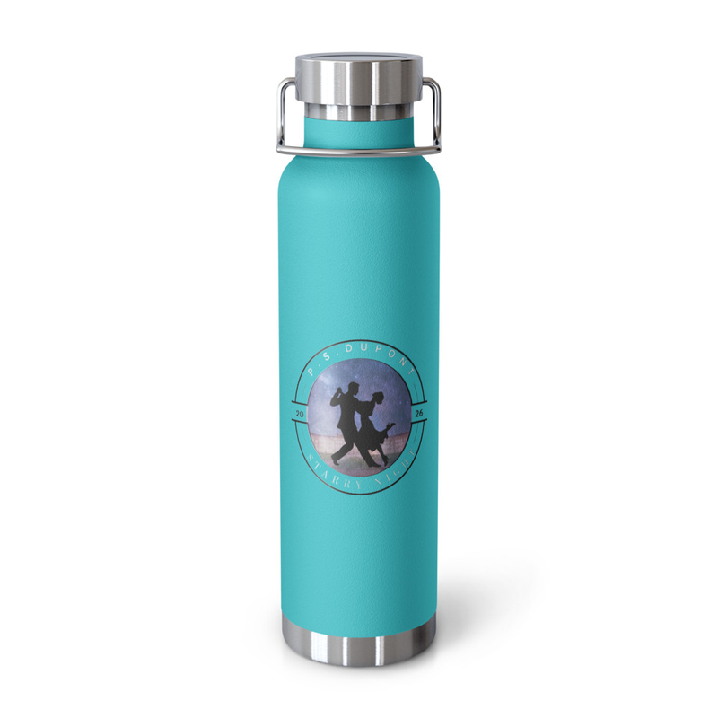 Cyan metal starry night water bottle