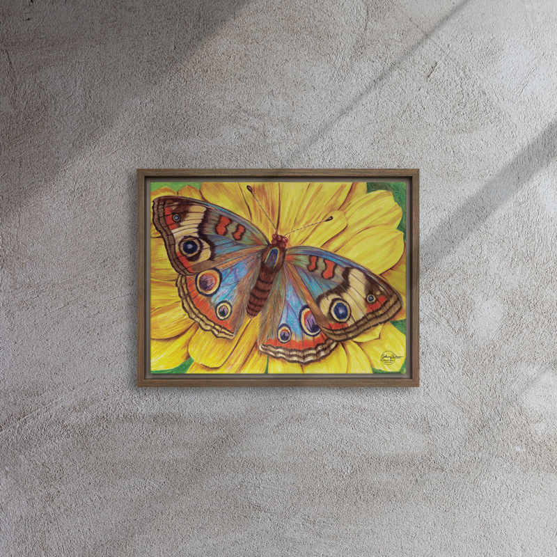 On The Wings of Love Framed canvas – 12″×16″, Brown