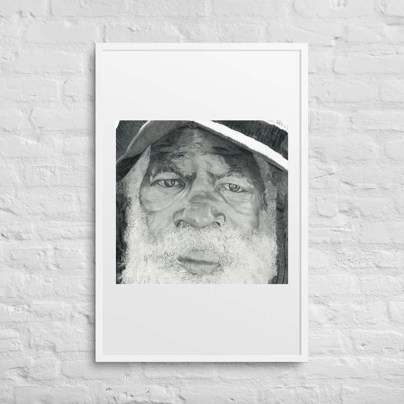 Under the Bridge Framed Print – 24″×36″, White