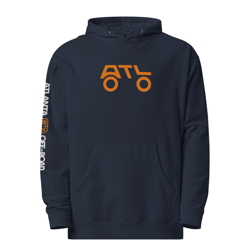 Unisex Midweight Hoodie (FRONT/REAR) - ORANGE LOGO – Image 2