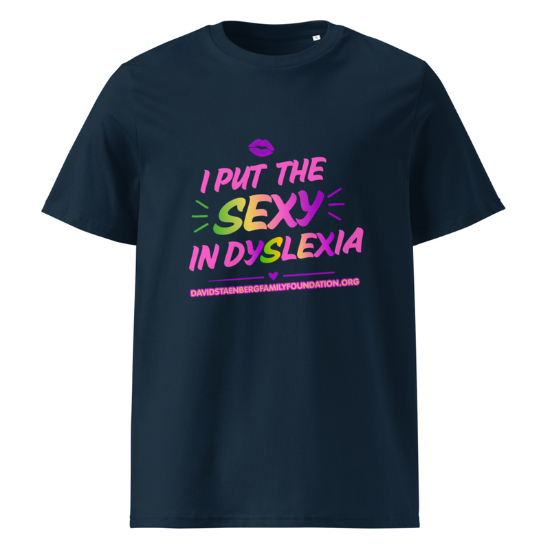 Unisex Organic Cotton Creator 2.0 T-Shirt | Dyslexia v1 – XS, French Navy