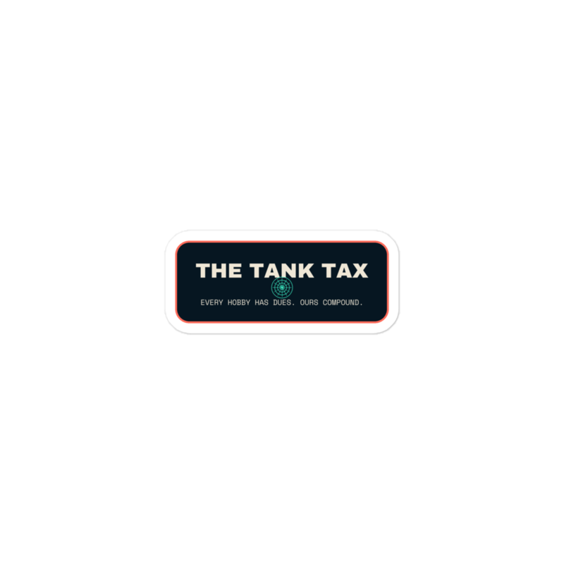 THE TANK TAX Sticker mockup