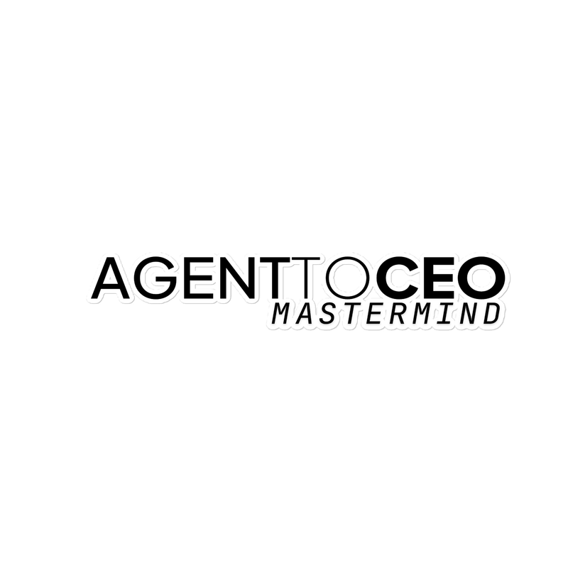 Agent To CEO Mastermind Bubble-free stickers – 15″×3.75″, White
