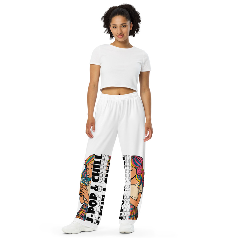 J-Pop & Chill All-over print unisex wide-leg pants