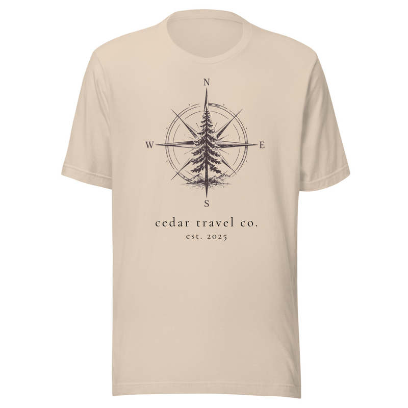 Cedar Compass Tee – S, Soft Cream