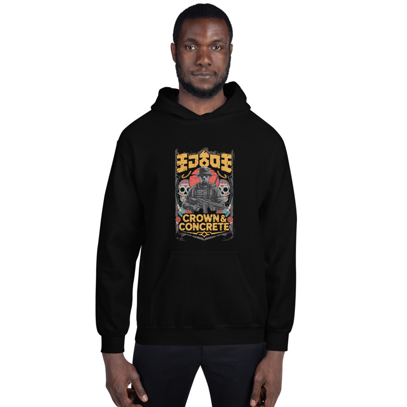 Crown & Concrete – Shogun Siege Hoodie (Midnight Black)