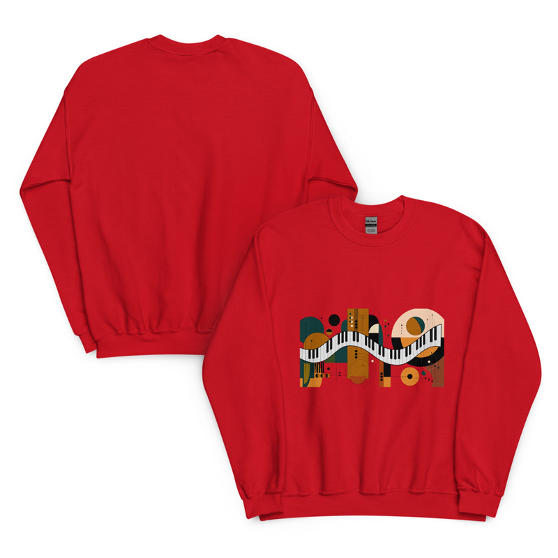 Abstract Piano Unisex Sweatshirt – XL, Red