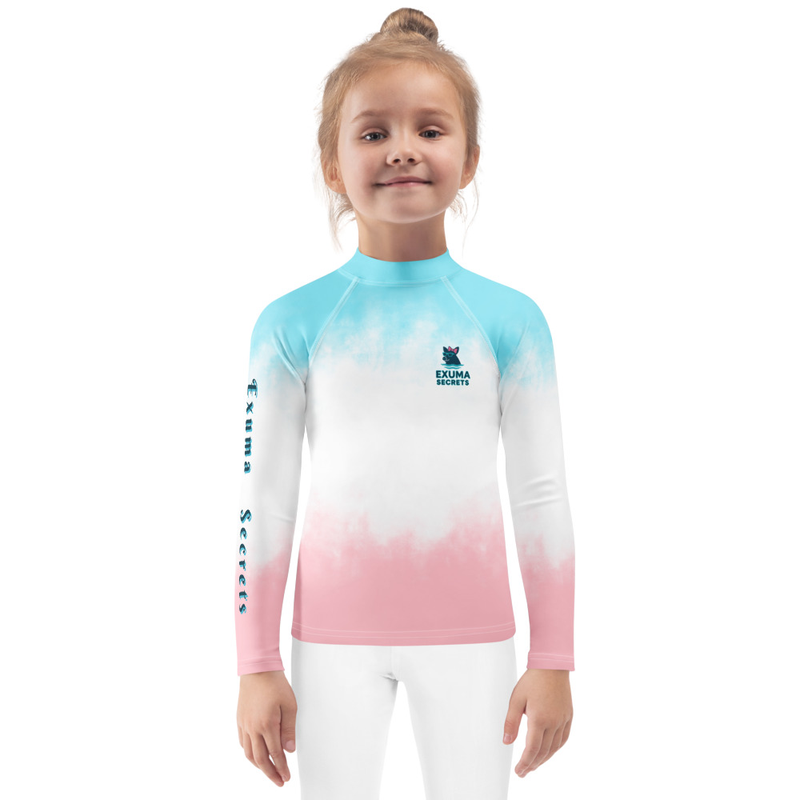 Piggy in Paradise Kids Rash Guard – Island Pink & Blue