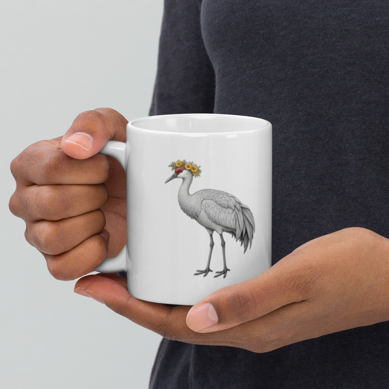 Sandhill Crane Flower Crown Mug — Floof