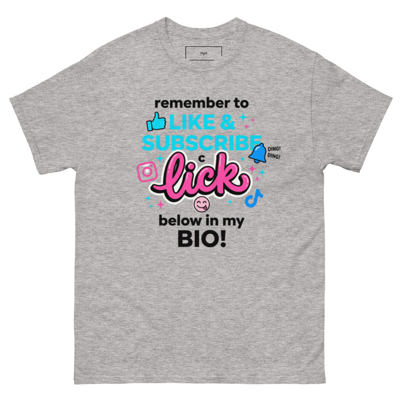 Like Subscribe Lick Bio Shirt | Funny Typo Tee | Content Creator Gift
