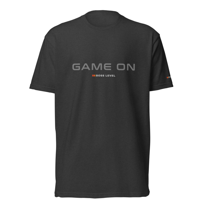 GAME ON Fitted T-Shirt - Next Level 6210 – XS, Charcoal