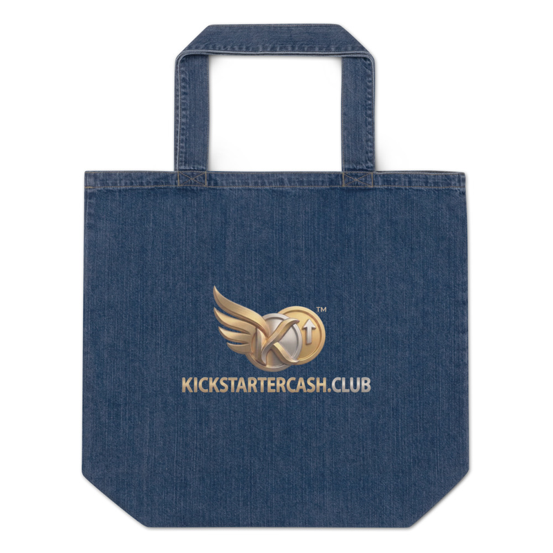 Organic denim tote bag