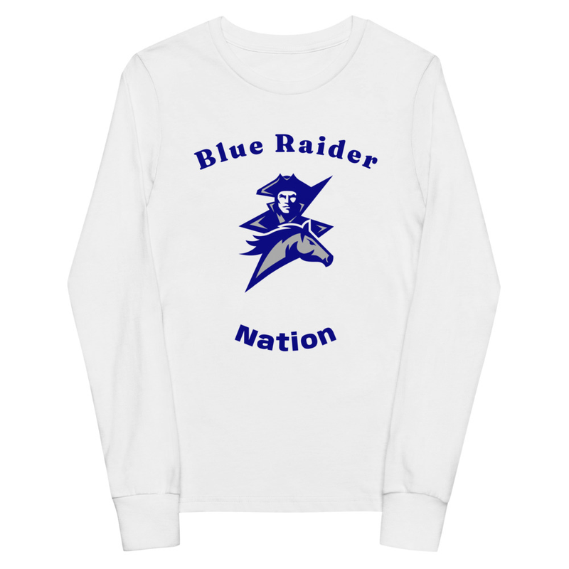 Blue Raider Nation Youth long sleeve tee – S, White