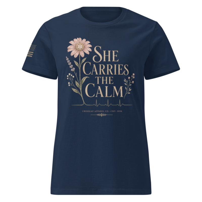 She Carries The Calm [womens shirts ][core] — Navy