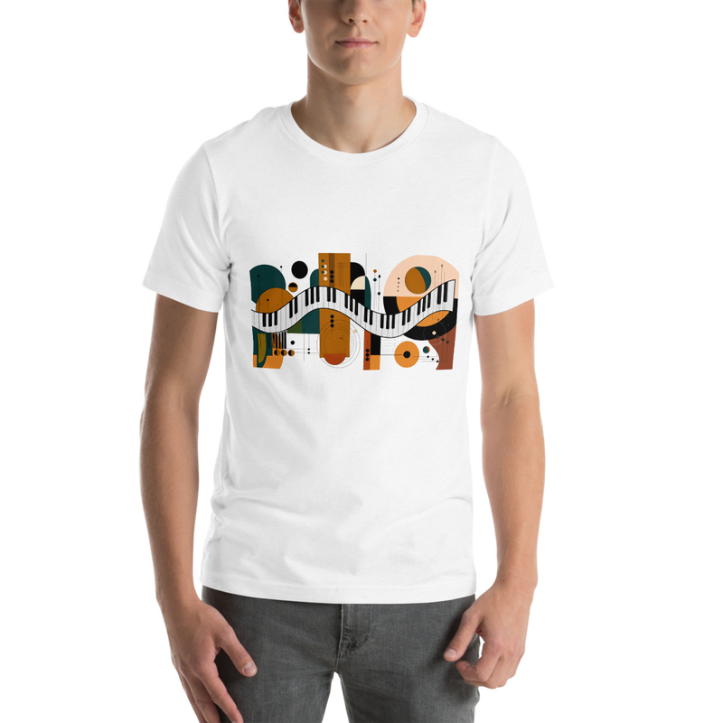 Abstract Piano Keyboard on Unisex T-shirt – Image 9