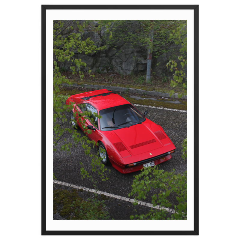 Ferrari 308 GTB QV - Framed print of the Stallion – 61×91 cm, Black
