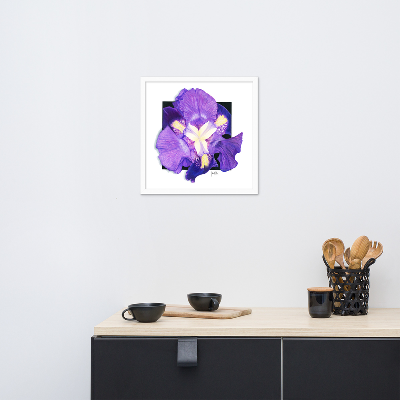Purple Haze Framed Print – 18″×18″, White