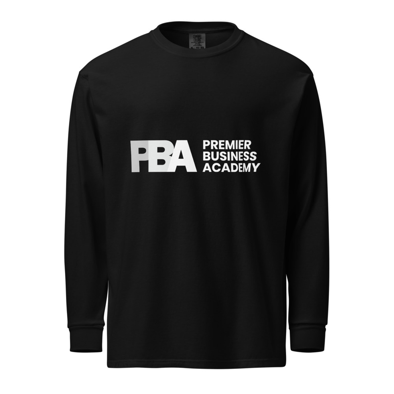 PBA Garment-Dyed Heavyweight Long Sleeve Shirt – M, Black