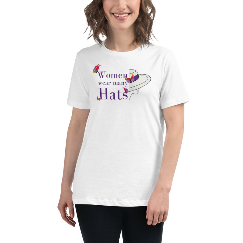 Women's Relaxed T-Shirt - Women Wear Many Hats/Back Message – Image 3