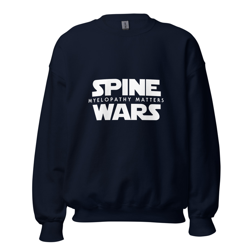 Spine Wars Myelopathy Matters White Print Sweatshirt – XL, Navy