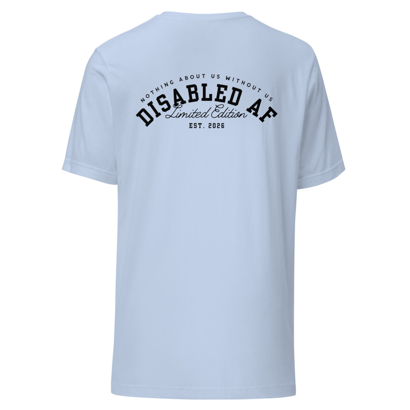 Nothing About Us w/o Us *black text* – 2XL, Baby Blue