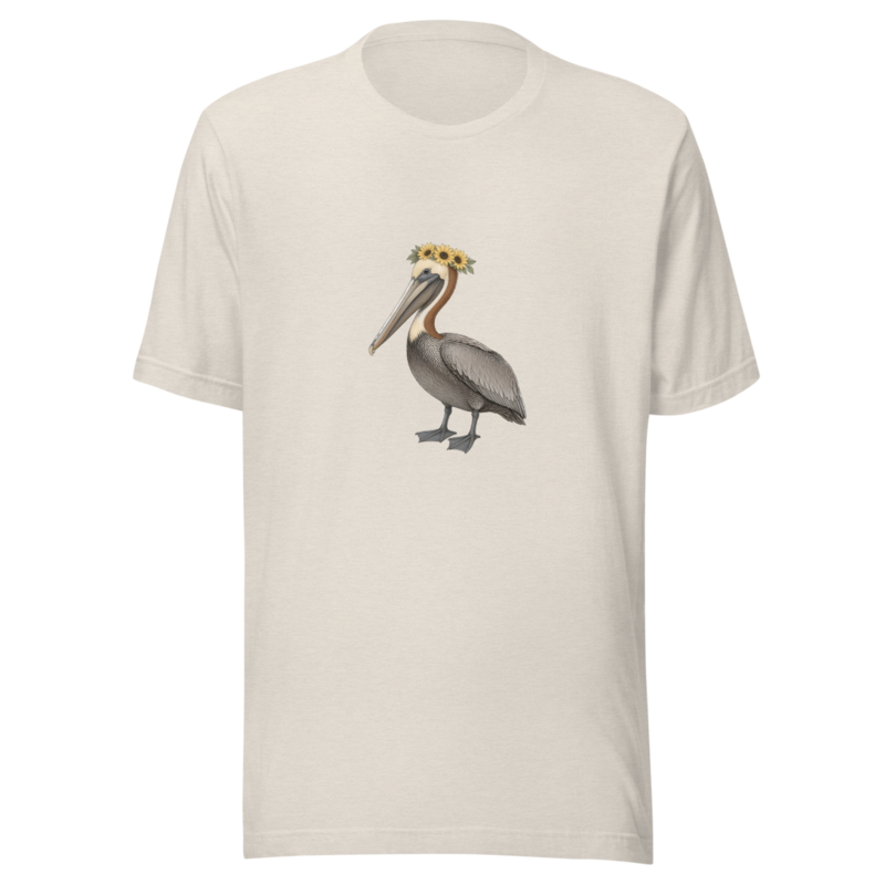 Brown Pelican Flower Crown Tee — Floof